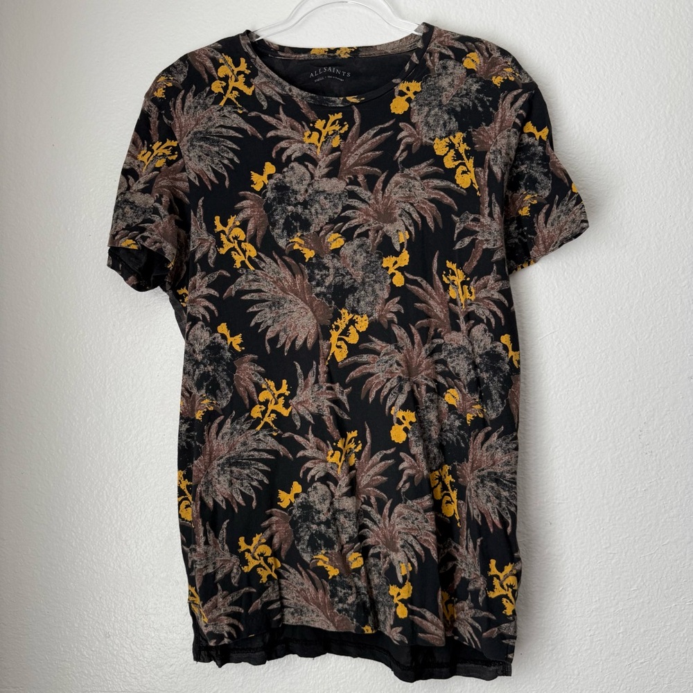 Allsaints Graphics‎ T-shirt all over floral Grunge streetwear alternative Small